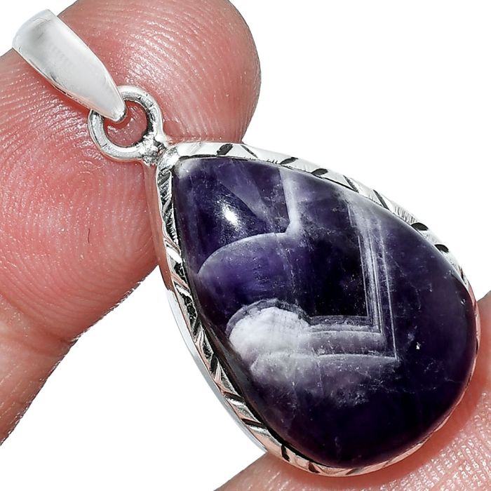 Chevron Amethyst Pendant SDP153033 P-1079, 16x24 mm