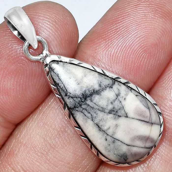 Porcelain Jasper Pendant SDP153037 P-1079, 14x23 mm