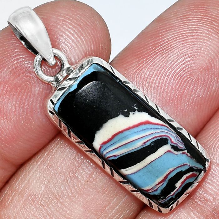 Fordite Detroit Agate Pendant SDP153038 P-1079, 10x22 mm