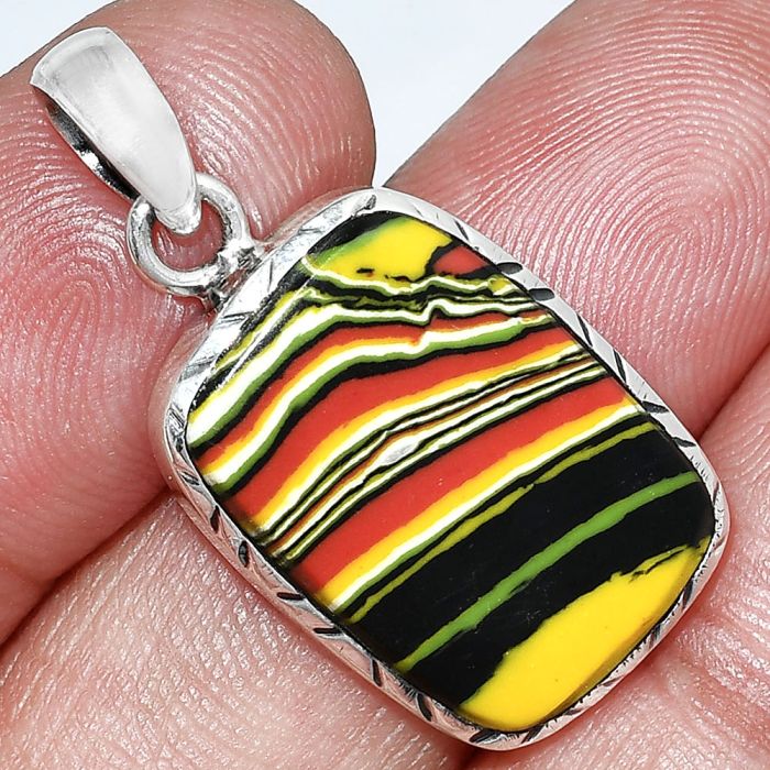 Fordite Detroit Agate Pendant SDP153039 P-1079, 14x21 mm