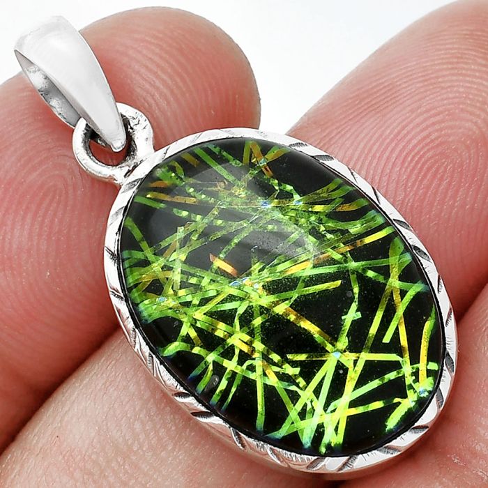 Dichroic Glass Pendant SDP153041 P-1079, 16x21 mm