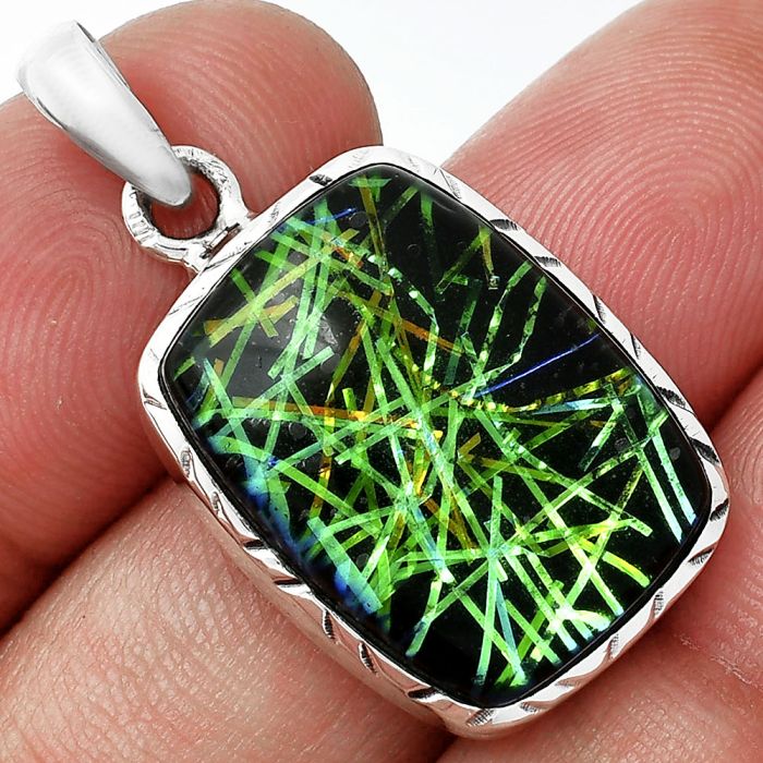 Dichroic Glass Pendant SDP153042 P-1079, 16x21 mm