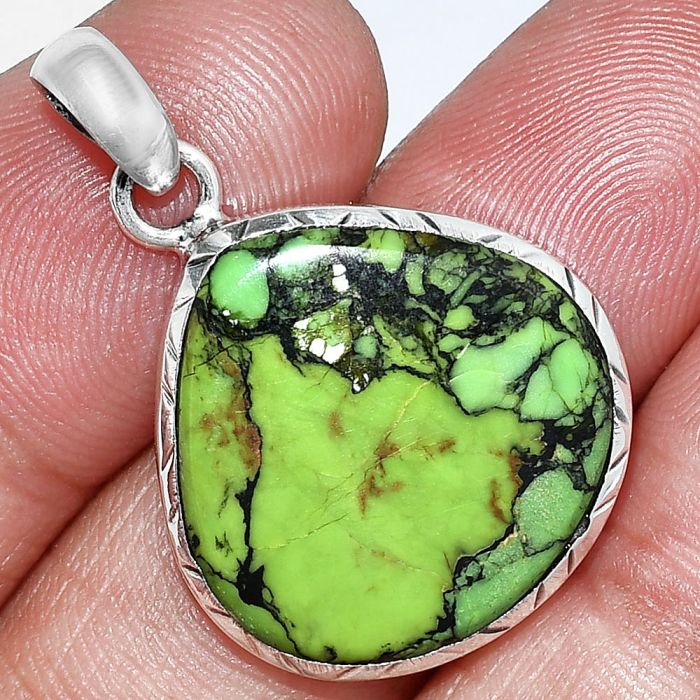 Green Matrix Turquoise Pendant SDP153044 P-1079, 20x21 mm