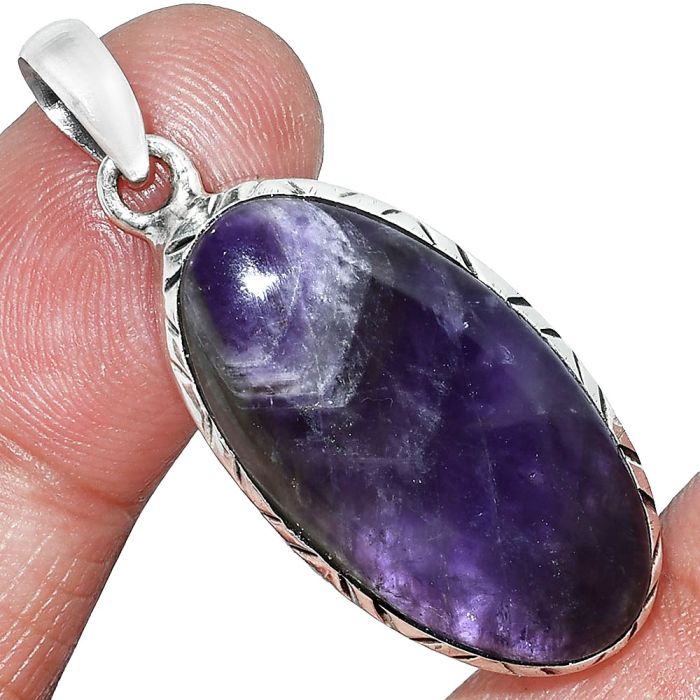 Chevron Amethyst Pendant SDP153056 P-1079, 15x19 mm