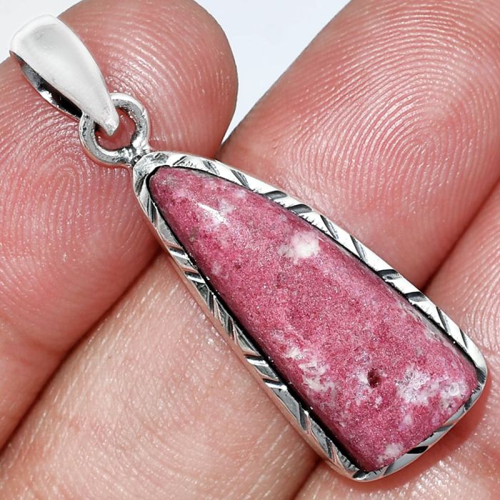 Pink Thulite Pendant SDP153057 P-1079, 10x25 mm