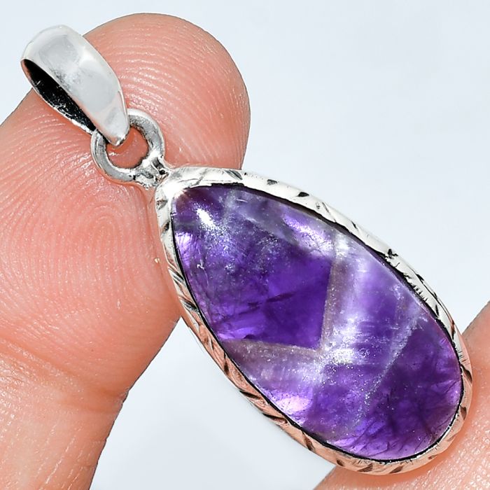 Chevron Amethyst Pendant SDP153068 P-1079, 11x24 mm