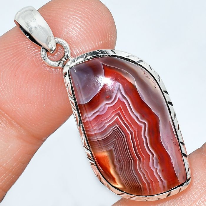 Lake Superior Agate Pendant SDP153073 P-1079, 14x26 mm