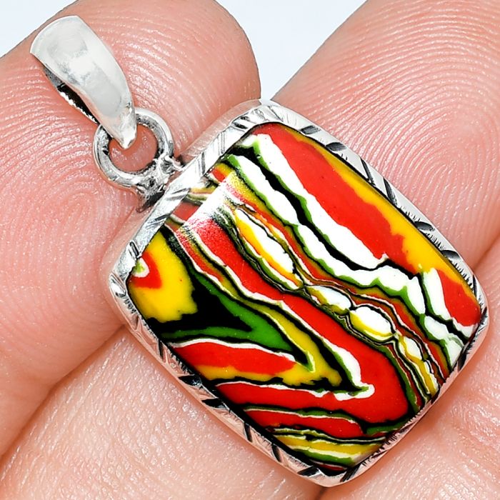 Fordite Detroit Agate Pendant SDP153079 P-1079, 15x20 mm