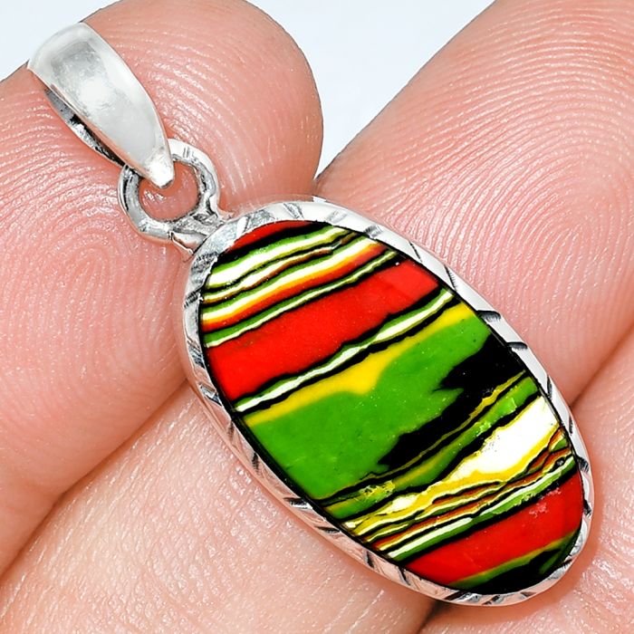 Fordite Detroit Agate Pendant SDP153080 P-1079, 12x22 mm