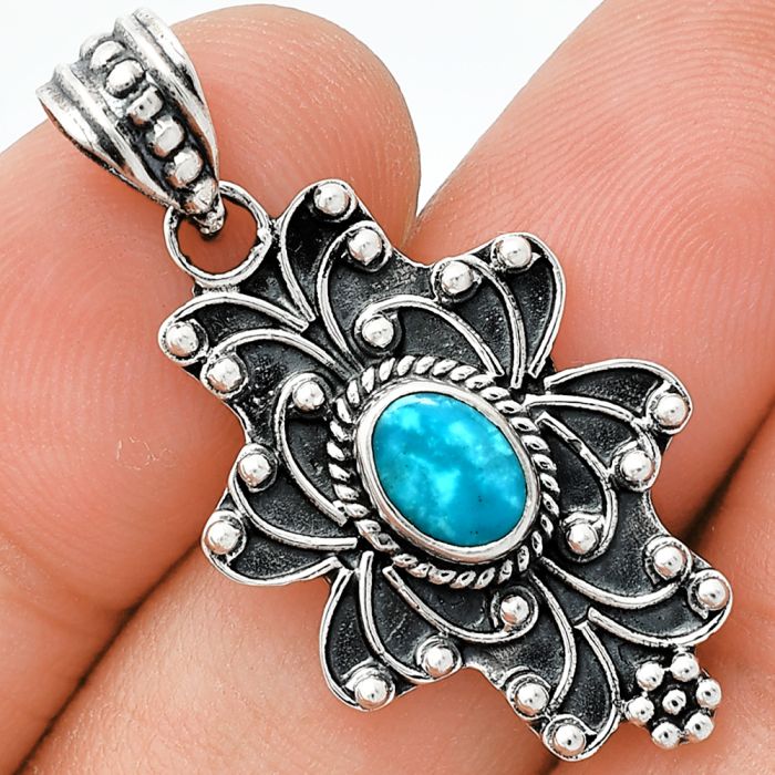 Natural Rare Turquoise Nevada Aztec Mt Pendant SDP153128 P-1558, 7x5 mm