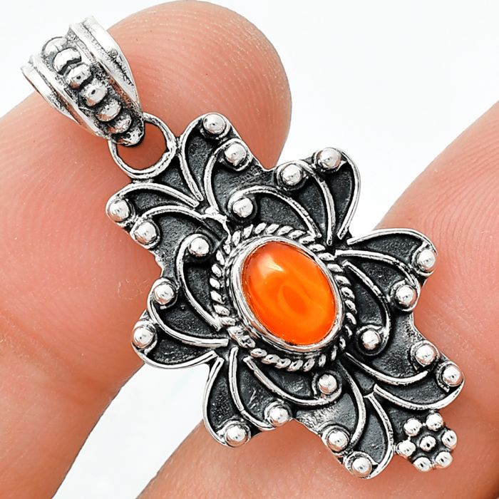 Carnelian Pendant SDP153141 P-1558, 7x5 mm