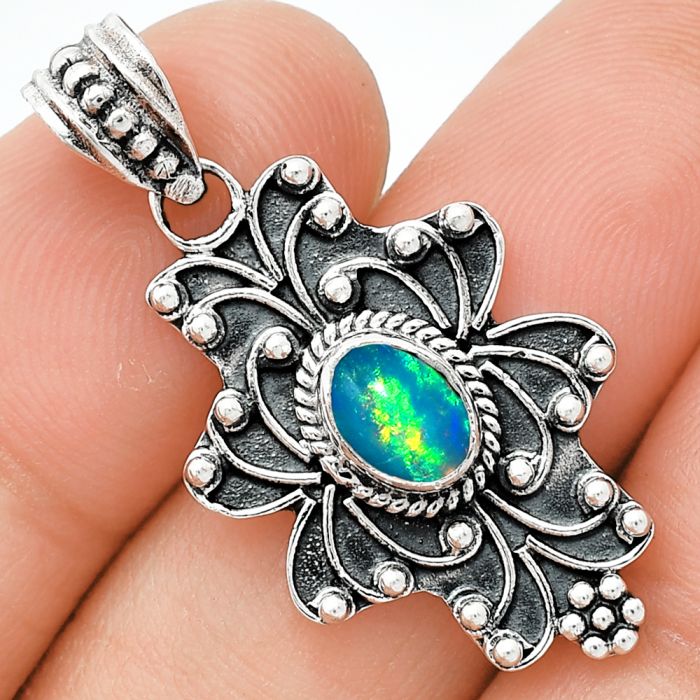 Ethiopian Opal Pendant SDP153154 P-1558, 7x5 mm