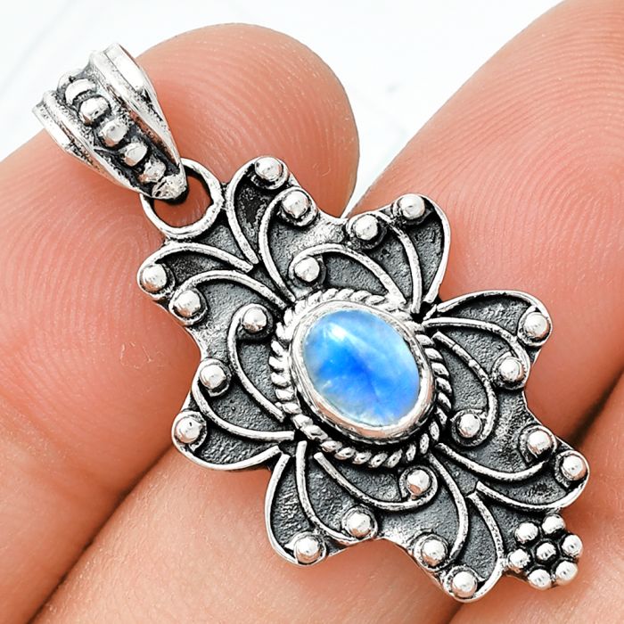 Rainbow Moonstone Pendant SDP153164 P-1558, 7x5 mm