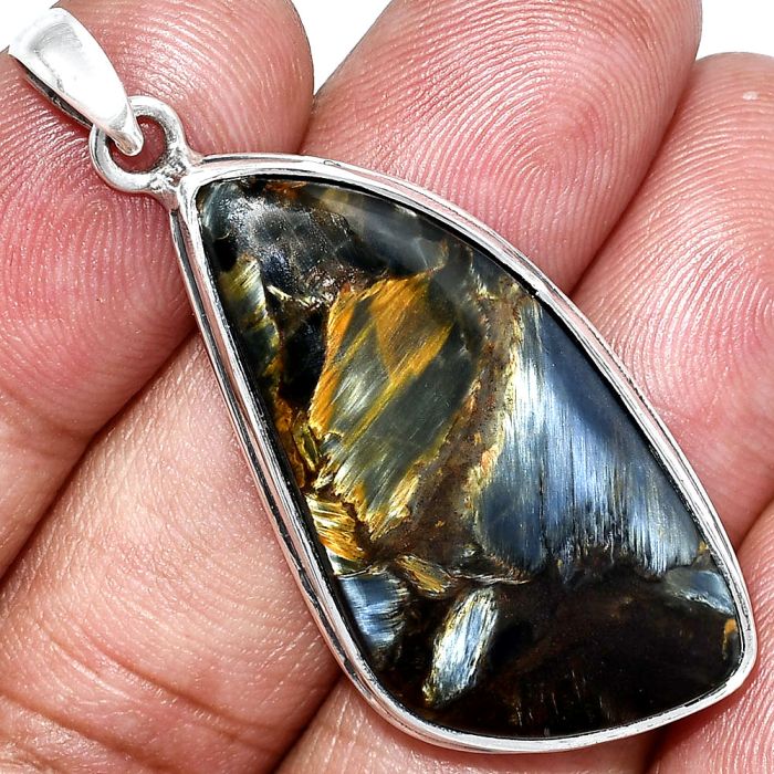 Pietersite Pendant SDP153183 P-1124, 17x37 mm