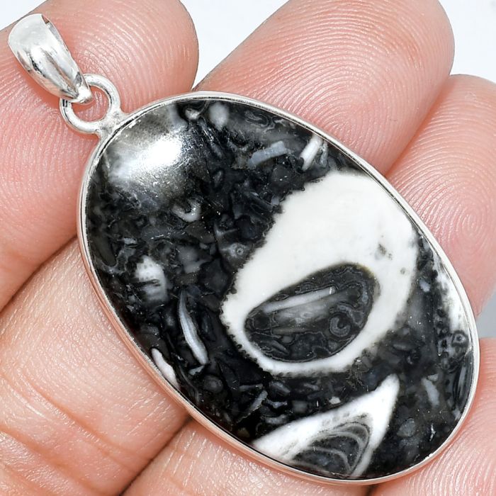 Mexican Cabbing Fossil Pendant SDP153211 P-1001, 23x37 mm