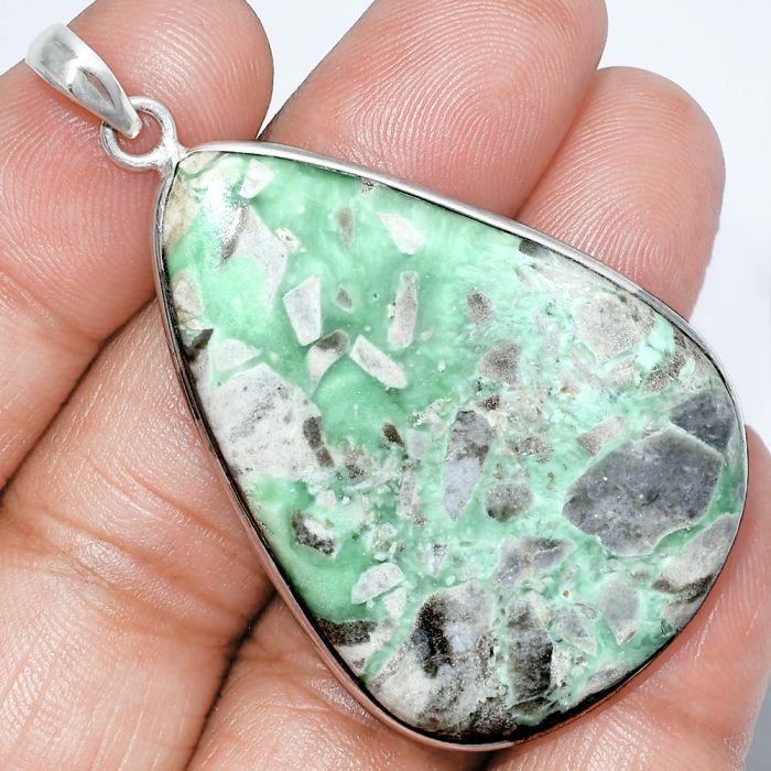 Utah Variscite Pendant SDP153216 P-1001, 32x46 mm