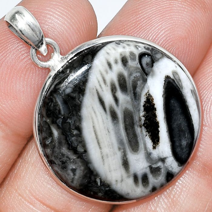 Mexican Cabbing Fossil Pendant SDP153236 P-1001, 26x26 mm