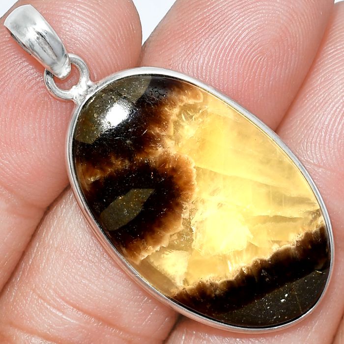 Yellow Septarian Pendant SDP153238 P-1001, 20x33 mm