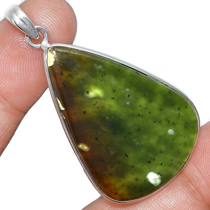 Chrome Chalcedony Pendant SDP153247 P-1001, 26x39 mm