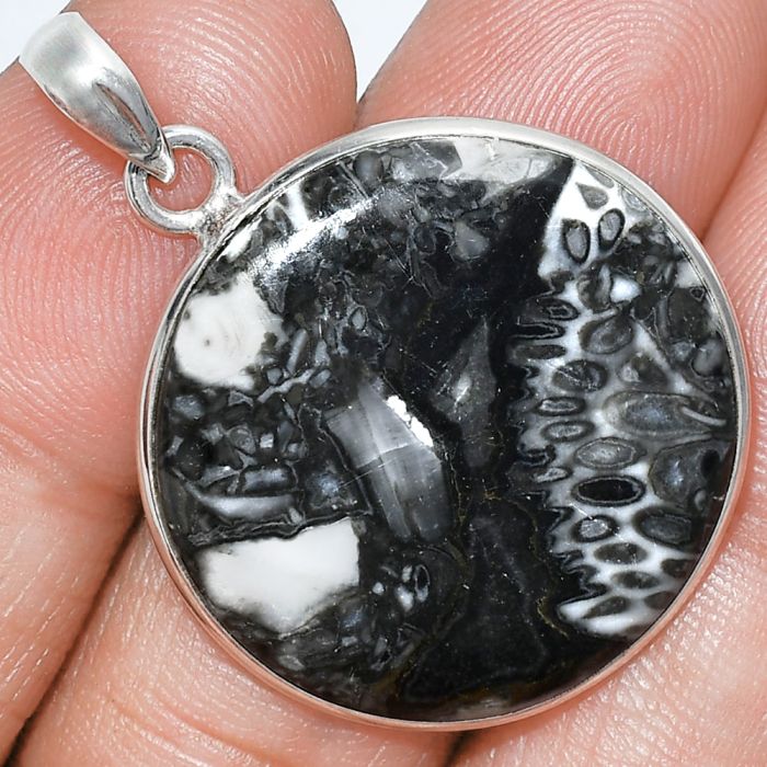 Mexican Cabbing Fossil Pendant SDP153248 P-1001, 26x26 mm