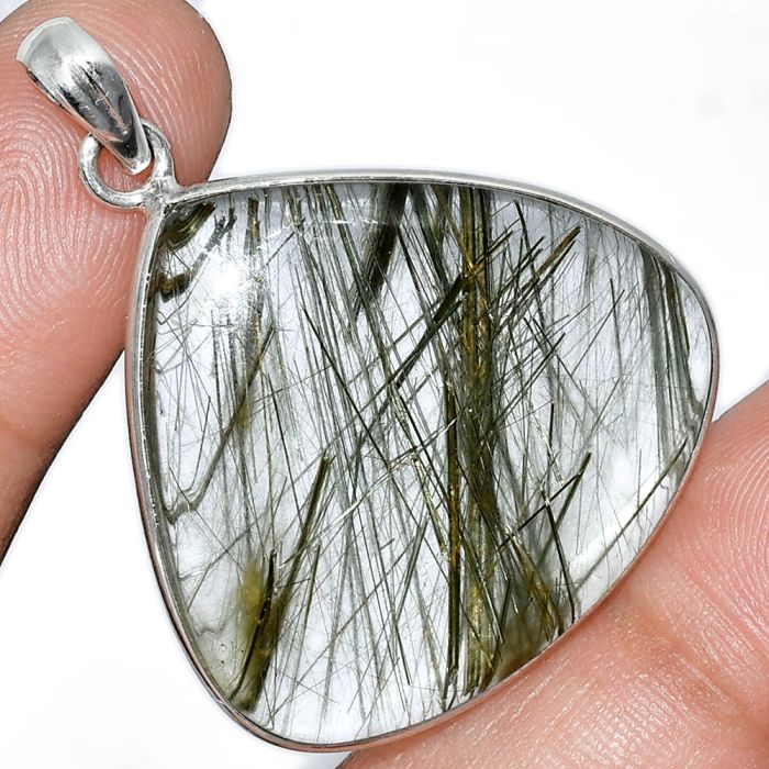 Actinolite In Quartz Pendant SDP153258 P-1001, 30x32 mm