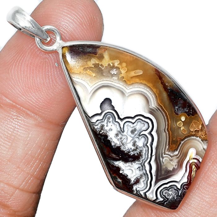 Laguna Lace Agate Pendant SDP153274 P-1001, 20x37 mm