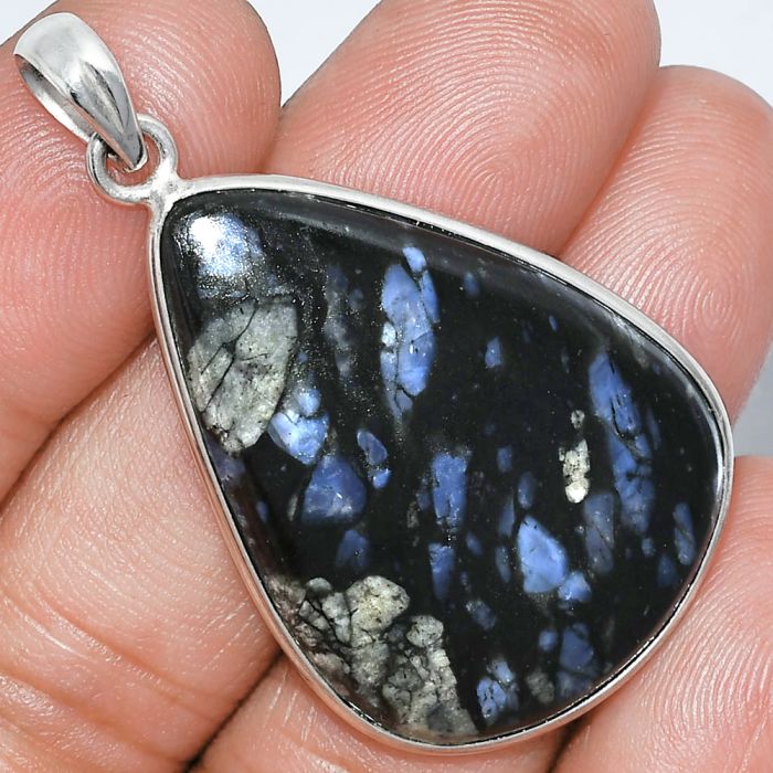 Llanite Blue Opal Crystal Sphere Pendant SDP153275 P-1001, 25x35 mm