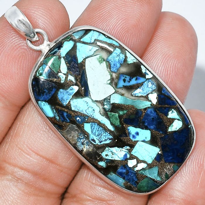 Multi Copper Turquoise Pendant SDP153276 P-1001, 24x39 mm