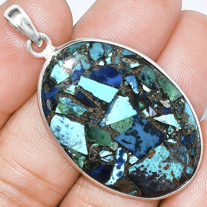 Multi Copper Turquoise Pendant SDP153296 P-1001, 24x36 mm