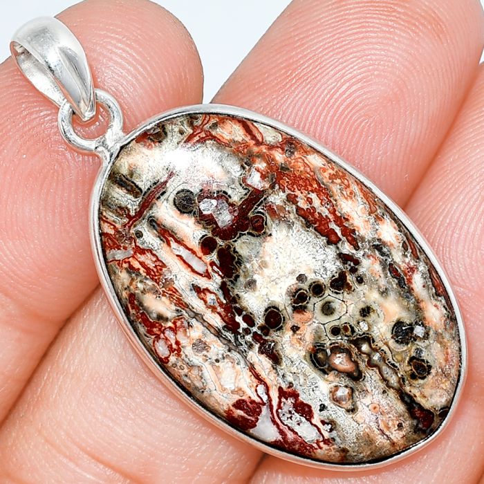 Leopard Skin Jasper Pendant SDP153349 P-1001, 20x32 mm