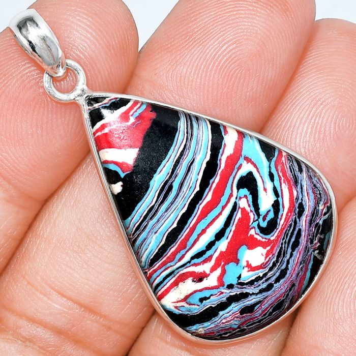 Fordite Detroit Agate Pendant SDP153358 P-1001, 23x33 mm