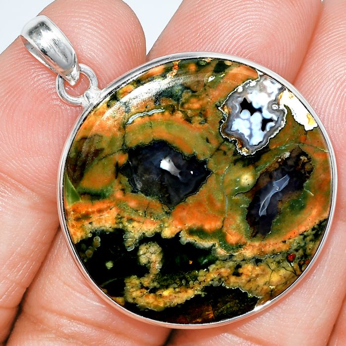 Rhyolite - Rainforest Jasper Pendant SDP153371 P-1001, 31x31 mm