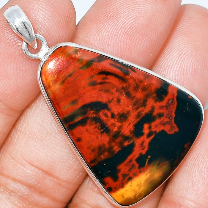 Blood Stone Pendant SDP153384 P-1001, 20x34 mm