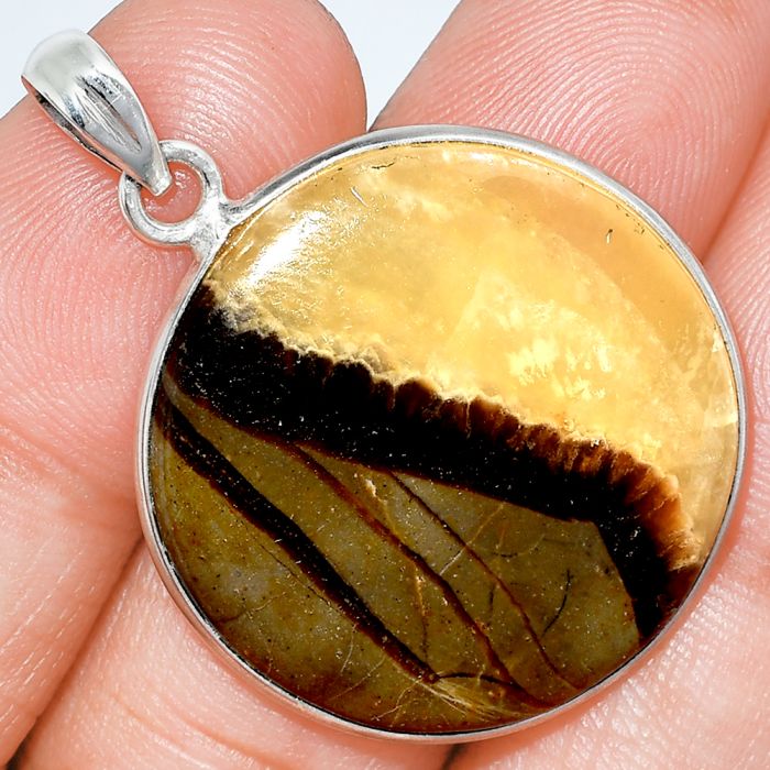 Yellow Septarian Pendant SDP153407 P-1001, 27x27 mm