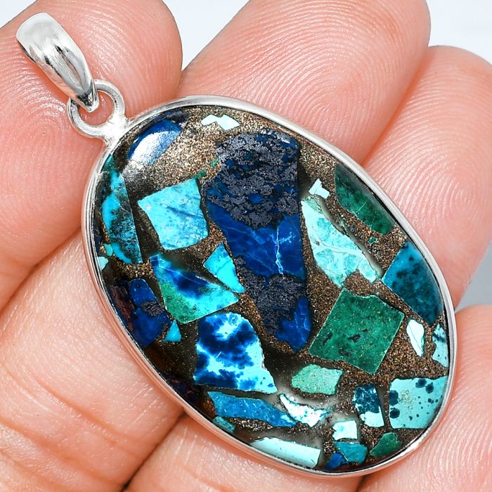 Multi Copper Turquoise Pendant SDP153417 P-1001, 23x36 mm