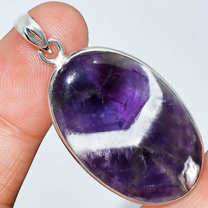 Chevron Amethyst Pendant SDP153419 P-1001, 21x34 mm