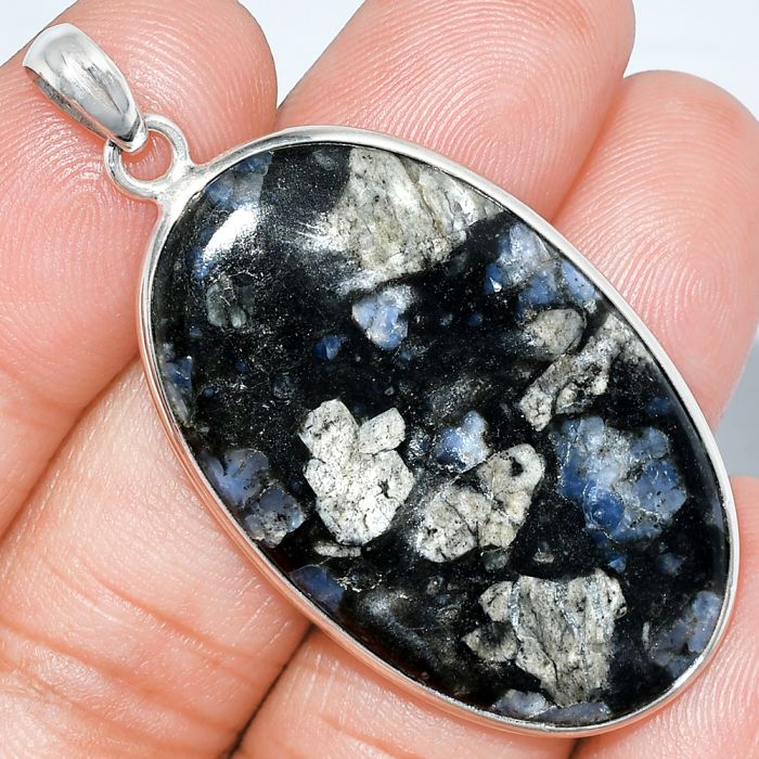 Llanite Blue Opal Crystal Sphere Pendant SDP153433 P-1001, 24x39 mm