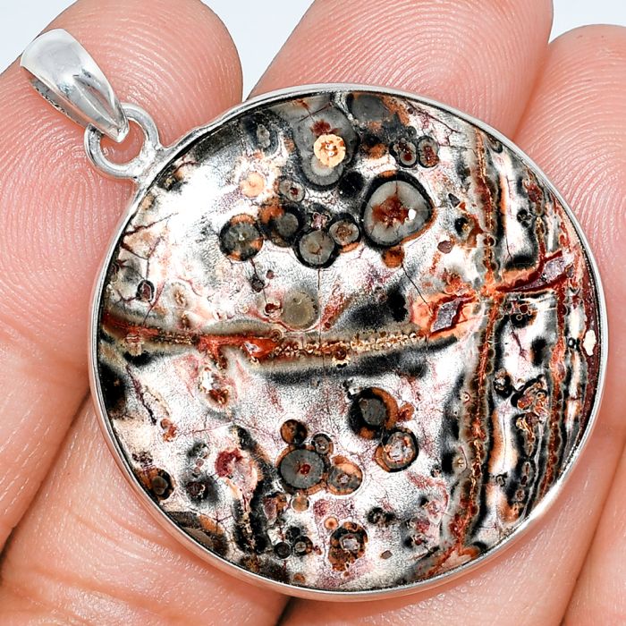 Leopard Skin Jasper Pendant SDP153440 P-1001, 32x32 mm