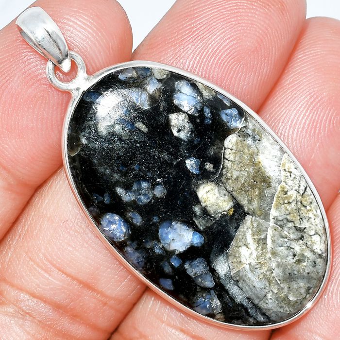 Llanite Blue Opal Crystal Sphere Pendant SDP153445 P-1001, 23x38 mm