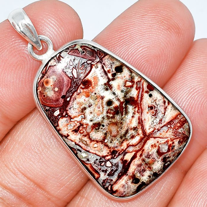 Leopard Skin Jasper Pendant SDP153456 P-1001, 21x31 mm