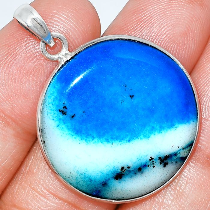 Marine Blue Dendritic Opal Pendant SDP153457 P-1001, 27x27 mm