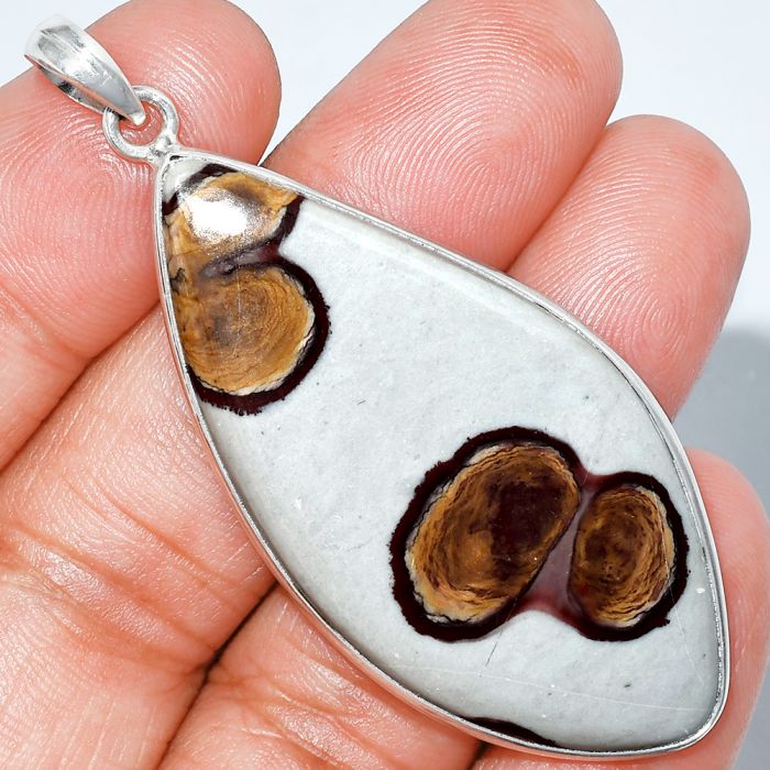 Coffee Bean Jasper Pendant SDP153458 P-1001, 25x51 mm