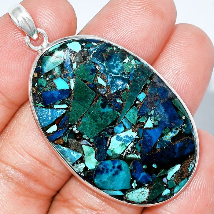 Multi Copper Turquoise Pendant SDP153471 P-1001, 27x42 mm