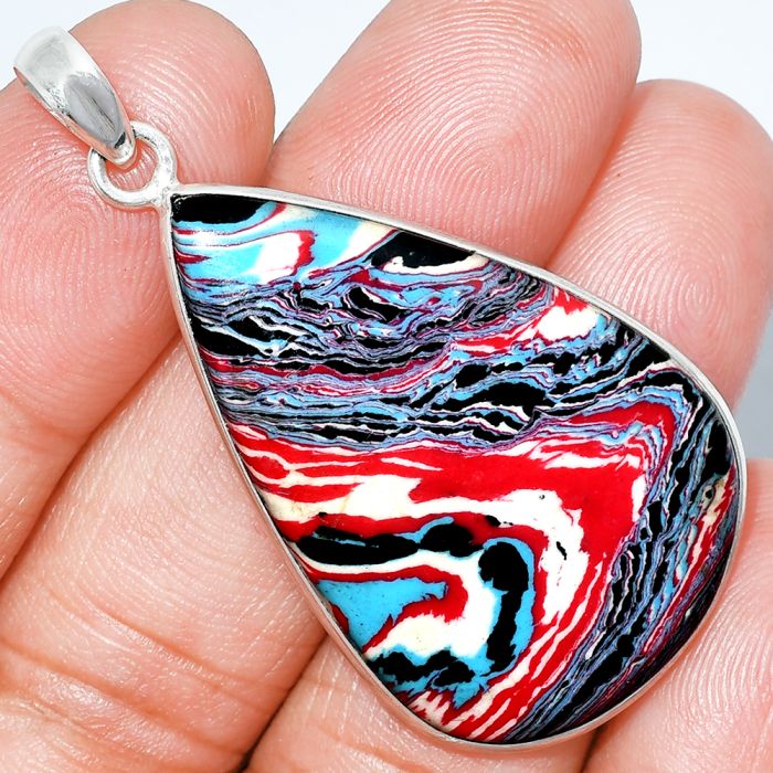 Fordite Detroit Agate Pendant SDP153480 P-1001, 24x38 mm