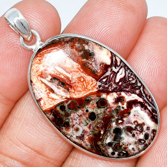 Leopard Skin Jasper Pendant SDP153486 P-1001, 22x34 mm