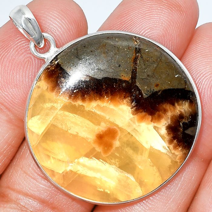 Yellow Septarian Pendant SDP153495 P-1001, 32x32 mm