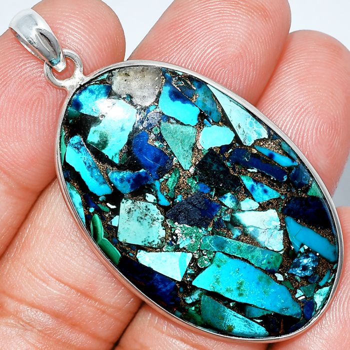 Multi Copper Turquoise Pendant SDP153499 P-1001, 25x40 mm