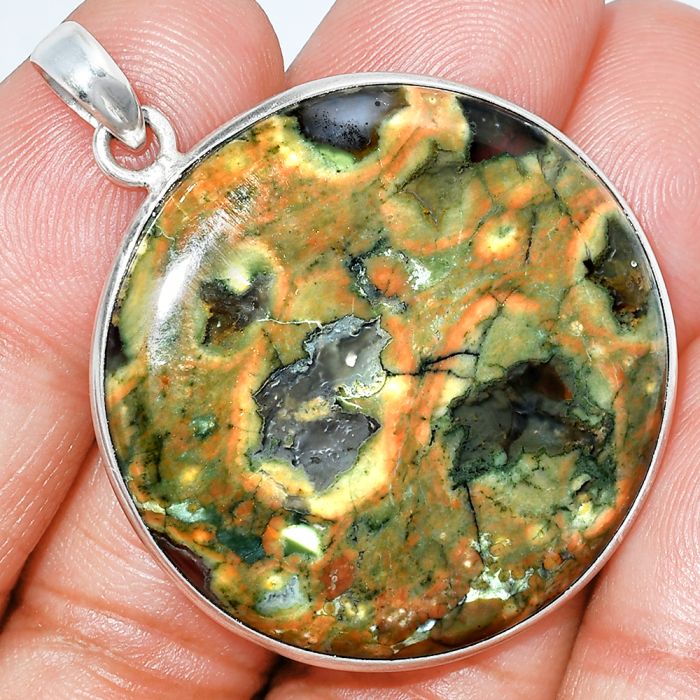 Rhyolite - Rainforest Jasper Pendant SDP153503 P-1001, 34x34 mm