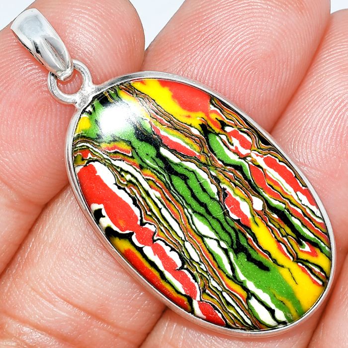 Fordite Detroit Agate Pendant SDP153506 P-1001, 20x33 mm