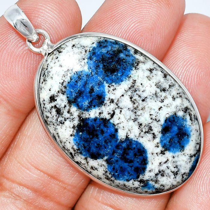 K2 Blue - Azurite In Quartz Pendant SDP153509 P-1001, 25x37 mm